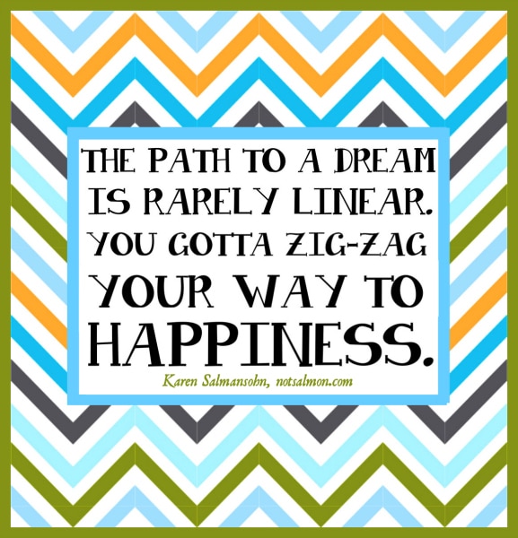 zig zag way to happiness karen salmansohn image quote