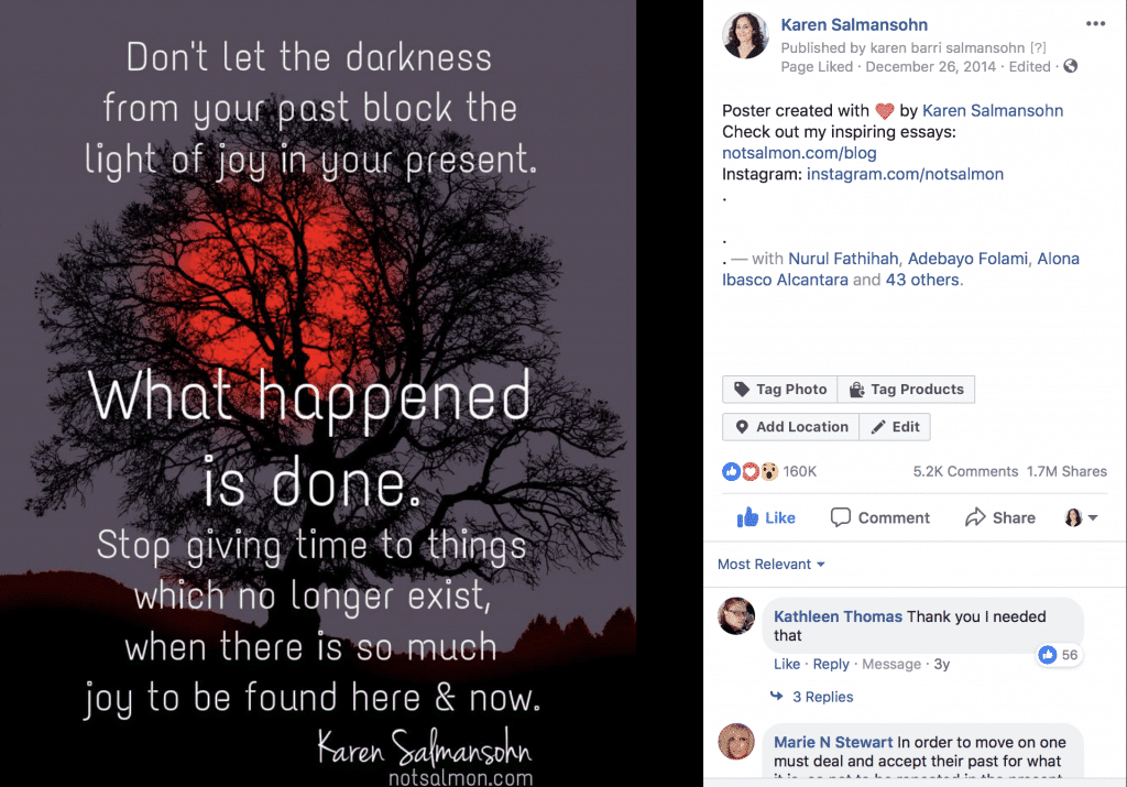 My viral inspirational quote poster - shared about 2 million times!
