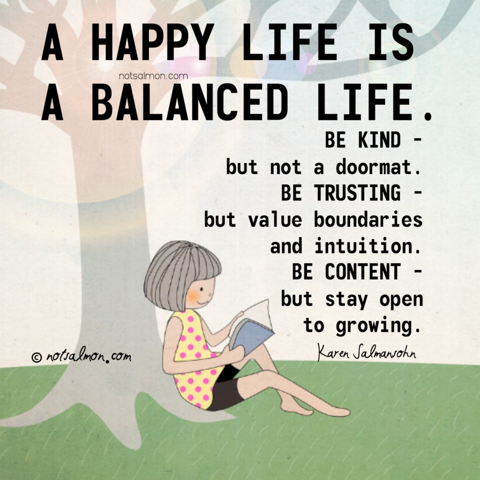 need to live a balanced life