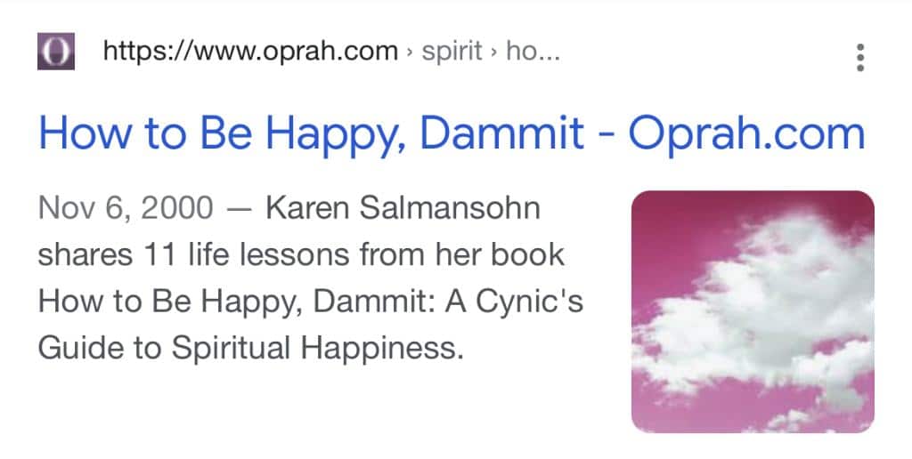 oprah how to be happy dammit