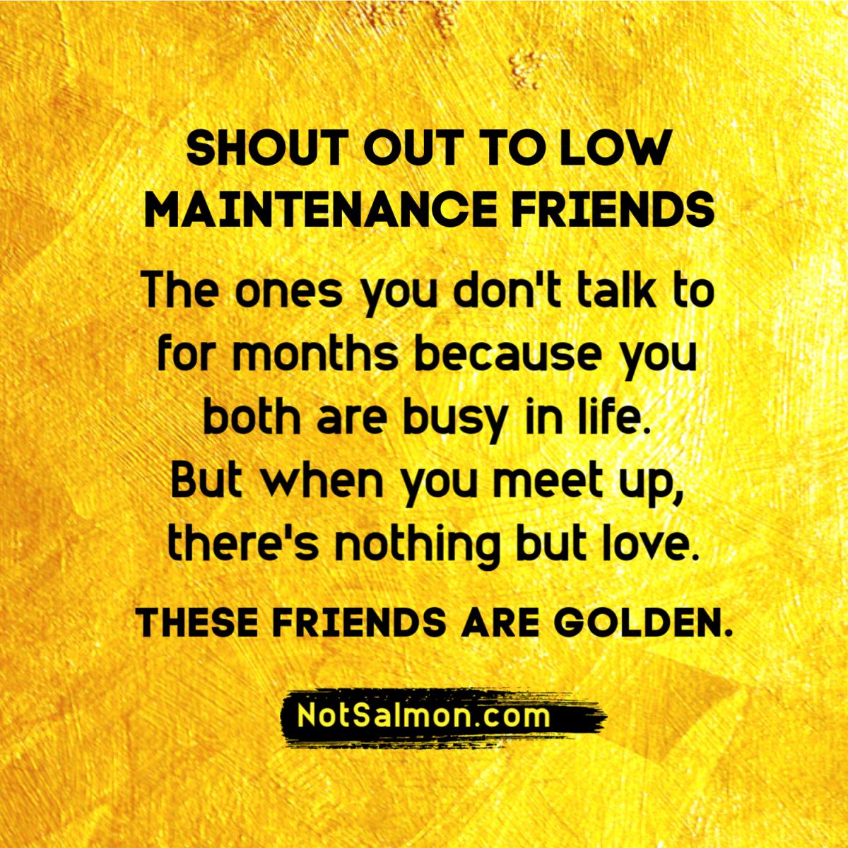 Low Maintenance Friends Quote About Good Friendships