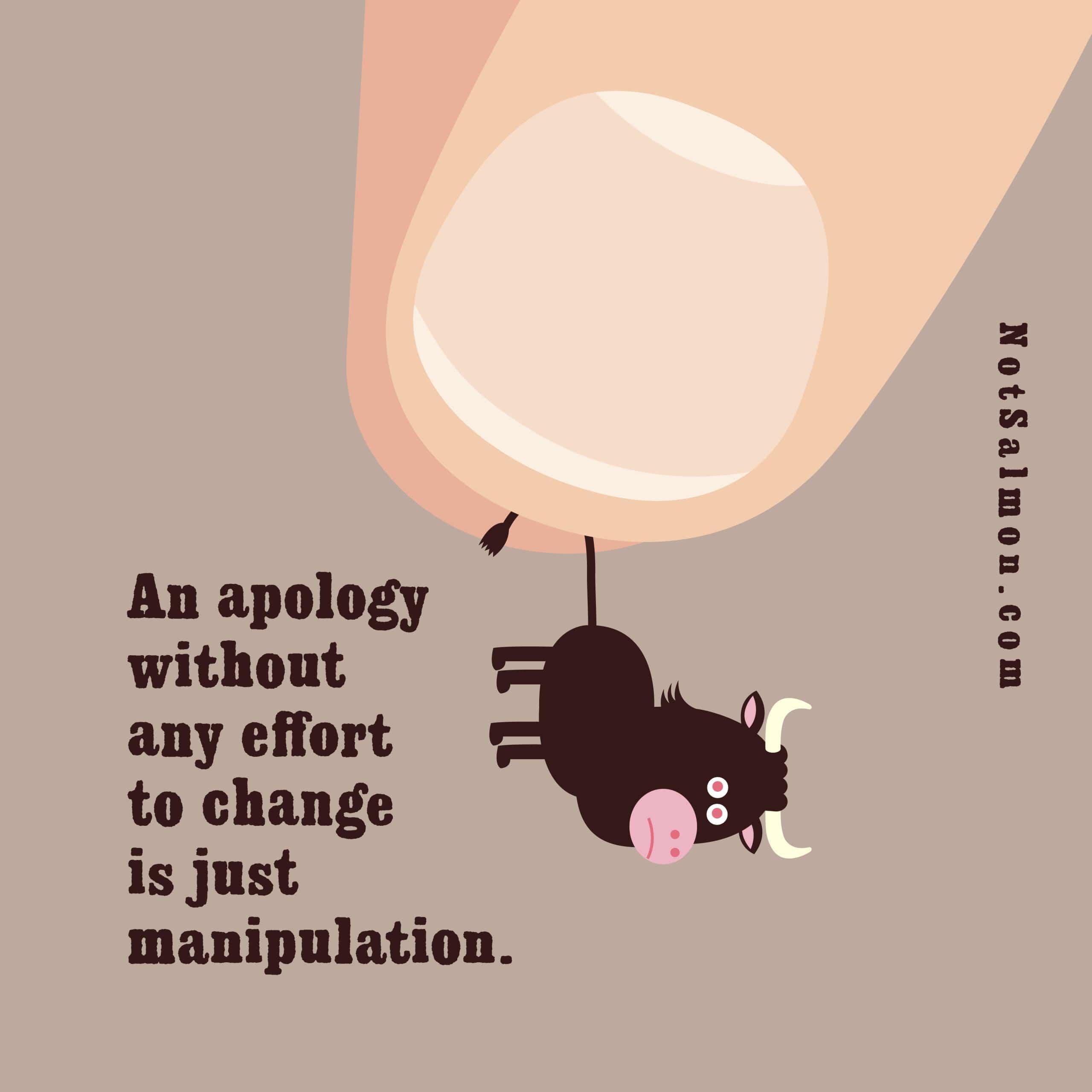 apology without any effort to change is just manipulation
