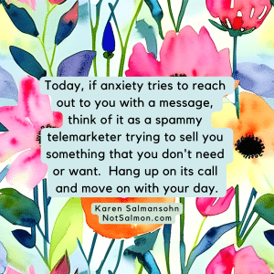 anxiety telemarketer selling you what you don't need go on with your day