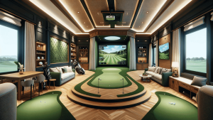 indoor golf simulator space