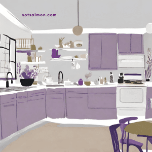 kitchen gray purple