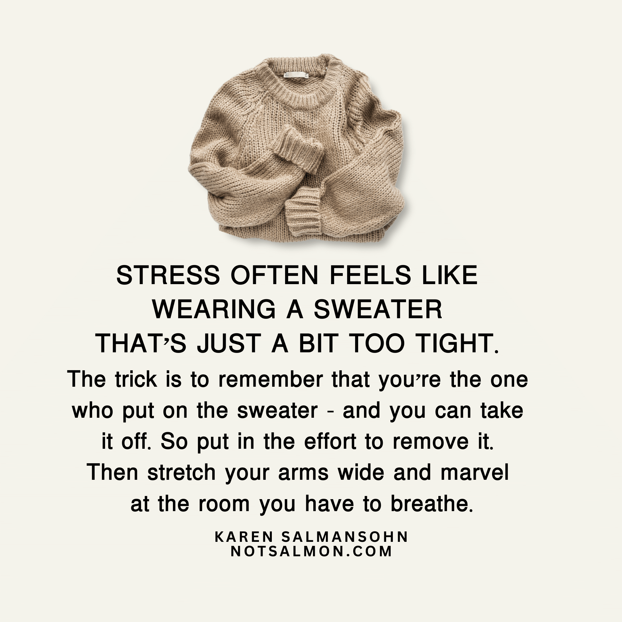 quote stress sweater
